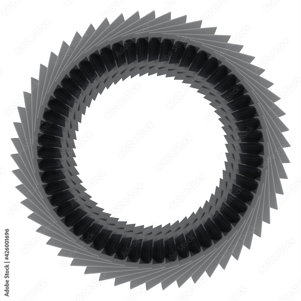 Poster gray glossy textured pattern in the form of a circle on a white background. 3d rendering illustratio