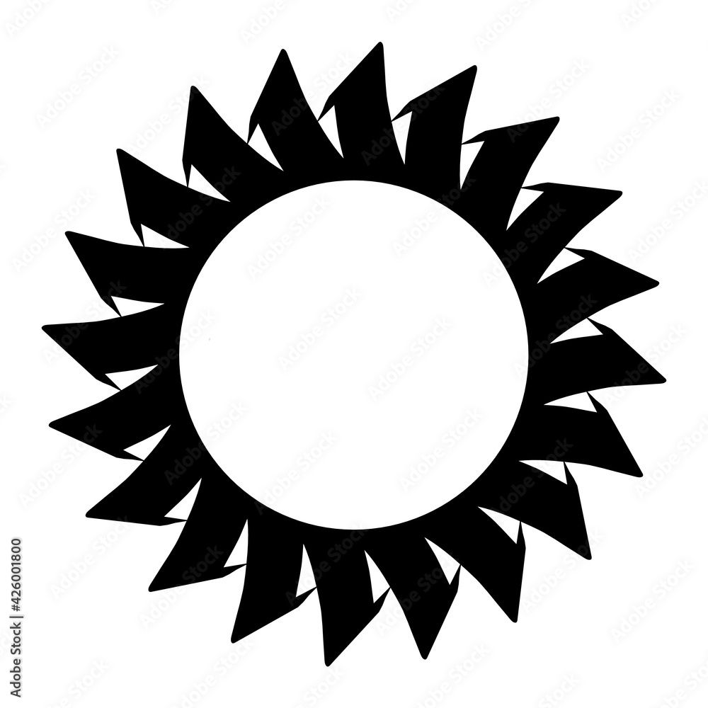 Poster black monochrome pattern in the form of a circle on a white background. 3d rendering illustration. d
