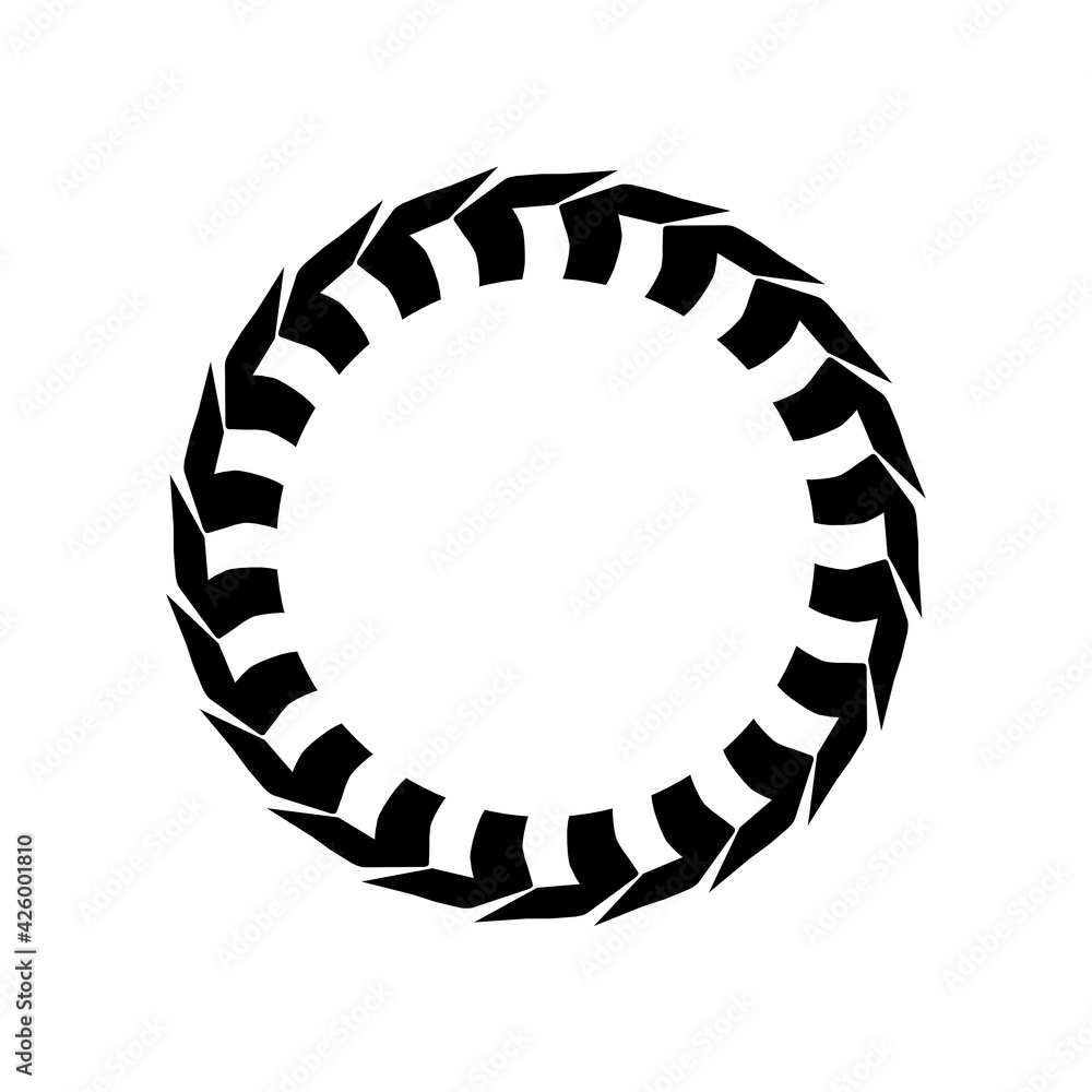 Poster black monochrome pattern in the form of a circle on a white background. 3d rendering illustration. d