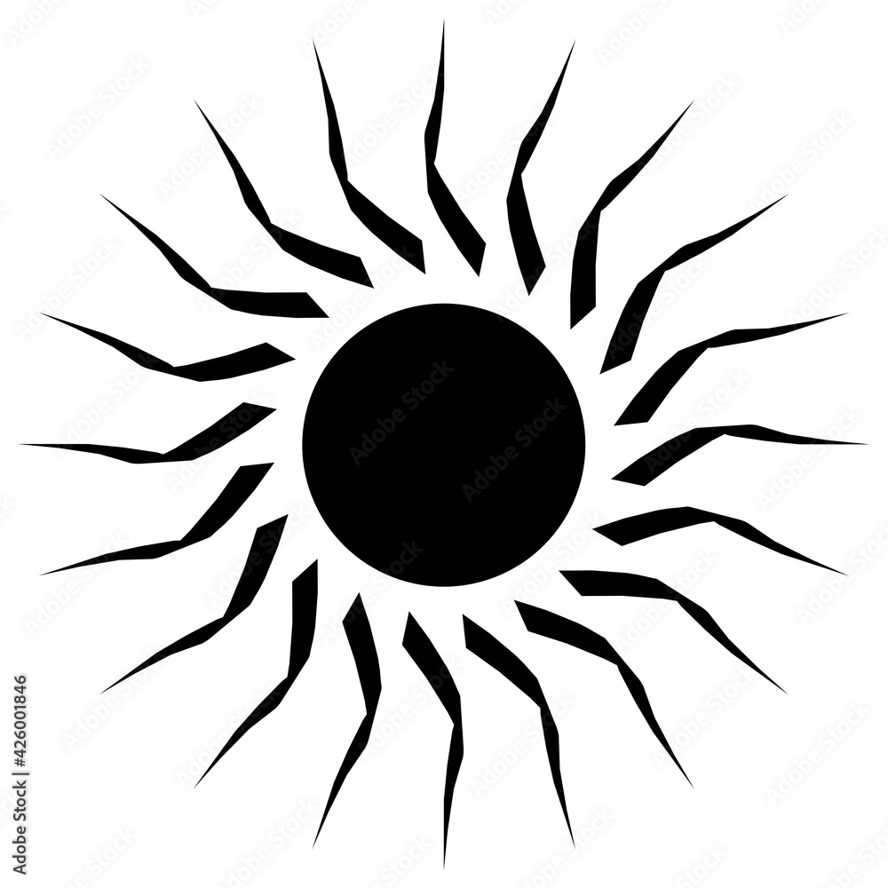 Poster black monochrome pattern in the form of a circle on a white background. 3d rendering illustration. d