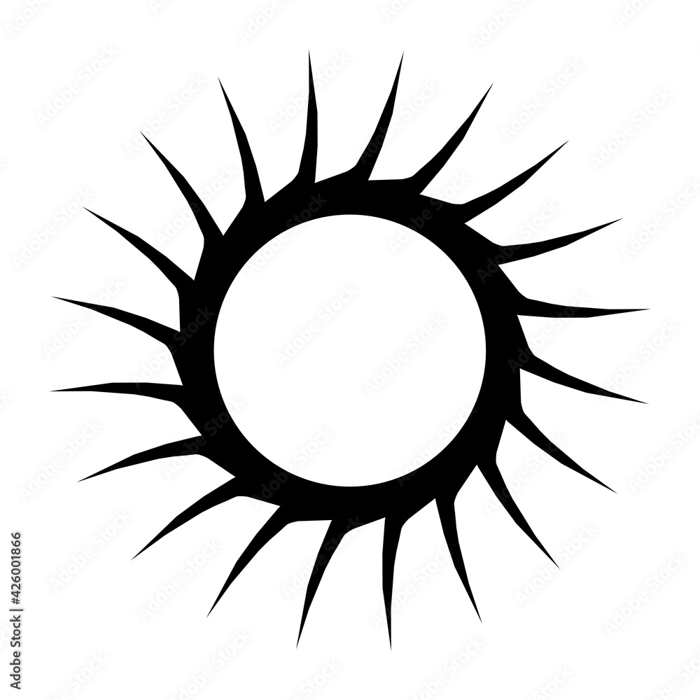Poster black monochrome pattern in the form of a circle on a white background. 3d rendering illustration. d