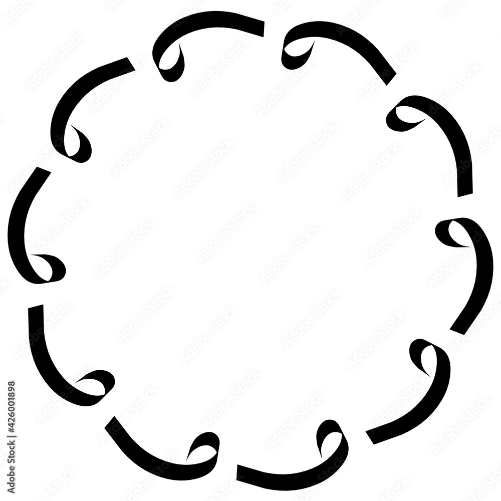 Poster black monochrome pattern in the form of a circle on a white background. 3d rendering illustration. d