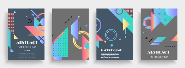 Modern abstract covers set. Abstract shapes composition. Futuristic minimal design. Eps10