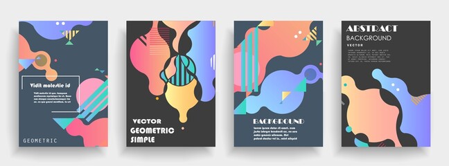 Modern abstract covers set. Abstract shapes composition. Futuristic minimal design. Eps10