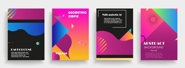 Modern abstract covers set. Abstract shapes composition. Futuristic minimal design. Eps10