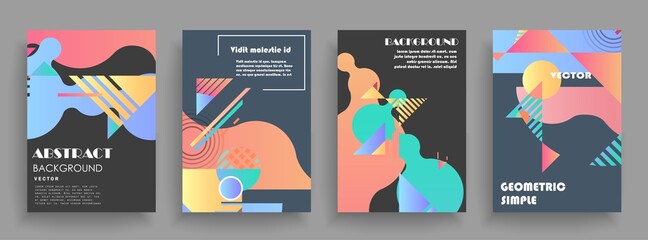 Modern abstract covers set. Abstract shapes composition. Futuristic minimal design. Eps10
