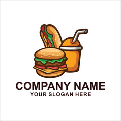 hotdog burger logo vector