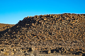 Rocky hill made of large boulders