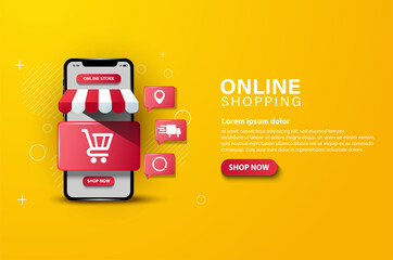 Digital marketing concept online shopping