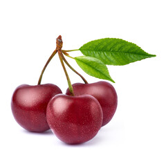 sweet cherry fruits isolated on white background