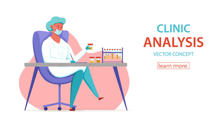 Urine Test Medical laboratory diagnosis research vector illustration