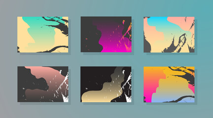 Modern set of abstract covers. Abstract shapes composition. Futuristic minimal design. Eps10