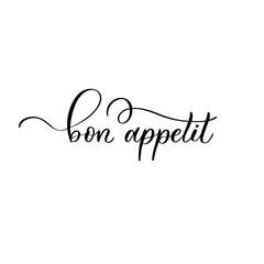 Bon Appetit - a calligraphic inscription in smooth lines.