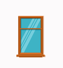 Window broken with cracked glass vector illustration.