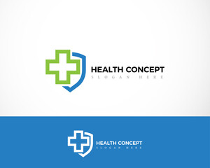 Obraz premium health protect logo line creative design illustration vector simple symbol