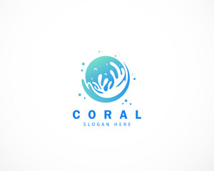 coral logo icon creative design vector