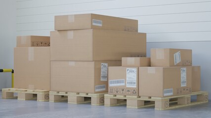 Wooden pallets with boxes - Pack 2