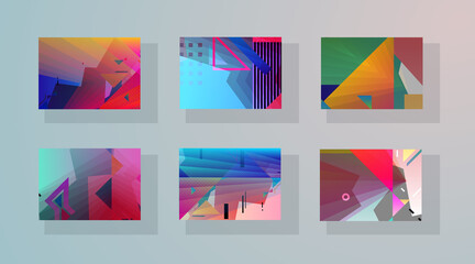 Modern set of abstract covers. Abstract shapes composition. Futuristic minimal design. Eps10