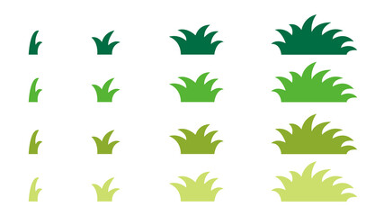 Fototapeta na wymiar Набор различных видов травы. Силуэты зелени. Векторная иллюстрация