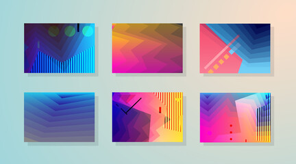 Modern set of abstract covers. Abstract shapes composition. Futuristic minimal design. Eps10