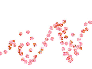 Blush pink paillettes confetti placer vector illustration. Rhythmic gymnastics dress sequins background. Round glossy spangle particles holiday glitter. Theater costume paillettes.