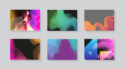 Modern set of abstract covers. Abstract shapes composition. Futuristic minimal design. Eps10