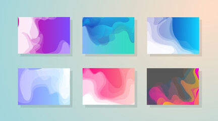 Modern set of abstract covers. Abstract shapes composition. Futuristic minimal design. Eps10