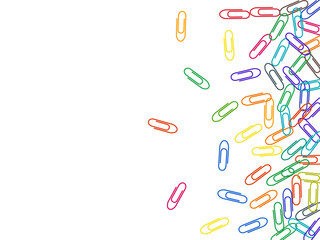 Stationary paperclips isolated on white background