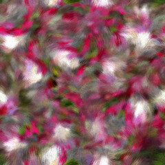 Seamless faux digital painted floral pattern print. High quality illustration. Procedural painting with realistic brush strokes in impressionistic style. Abstract art for surface design and print.
