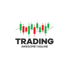 trading financial vector logo. candlestick trading. trading stock symbol. market chart sign.