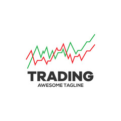 trading financial vector logo. candlestick trading. trading stock symbol. market chart sign.