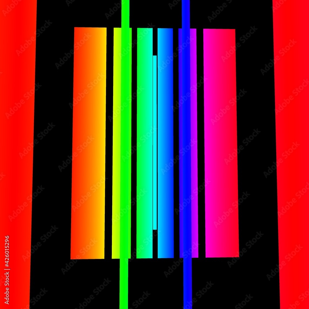 Poster full rainbow spectrum on a black background patterns and 3d designs