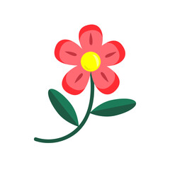 Cartoon flower. Vector illustrations. Flat design. 