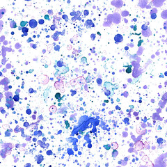 Pattern abstract paint spots on white background. Color watercolor stains and blots.