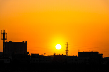 Fototapeta na wymiar Kawasaki Sunset