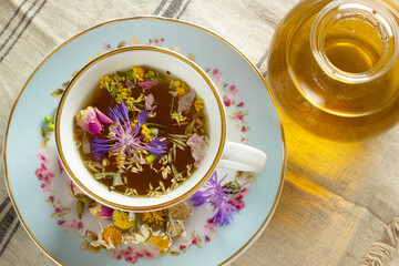 herbal tea made from various flowers