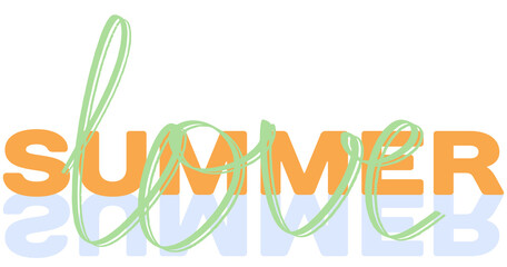 Love summer vector lettering illustration design . Vector illustration