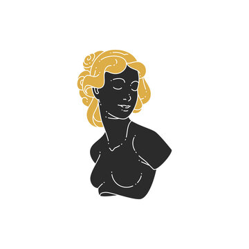 Elegant tender woman sculpture body silhouette vector illustration