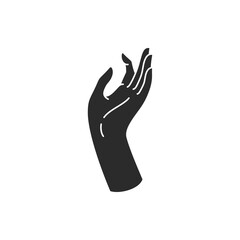Magic woman hand palm gesture and fingers silhouette vector illustration
