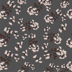 Seamless Pattern Background Of Leaves Branch.