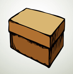 Rectangular carton packaging. Vector drawing