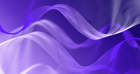 Abstrakte Welten - digitale Landschaft mit fließenden Wellen und Lichtelementen. Technologischer Hintergrund. Digitale 3D-Oberflächen zur Hintergrundgestaltung 