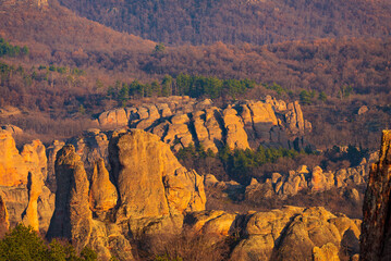 The incredible rock formations of Belogradchik, Bulgaria  during sunset 