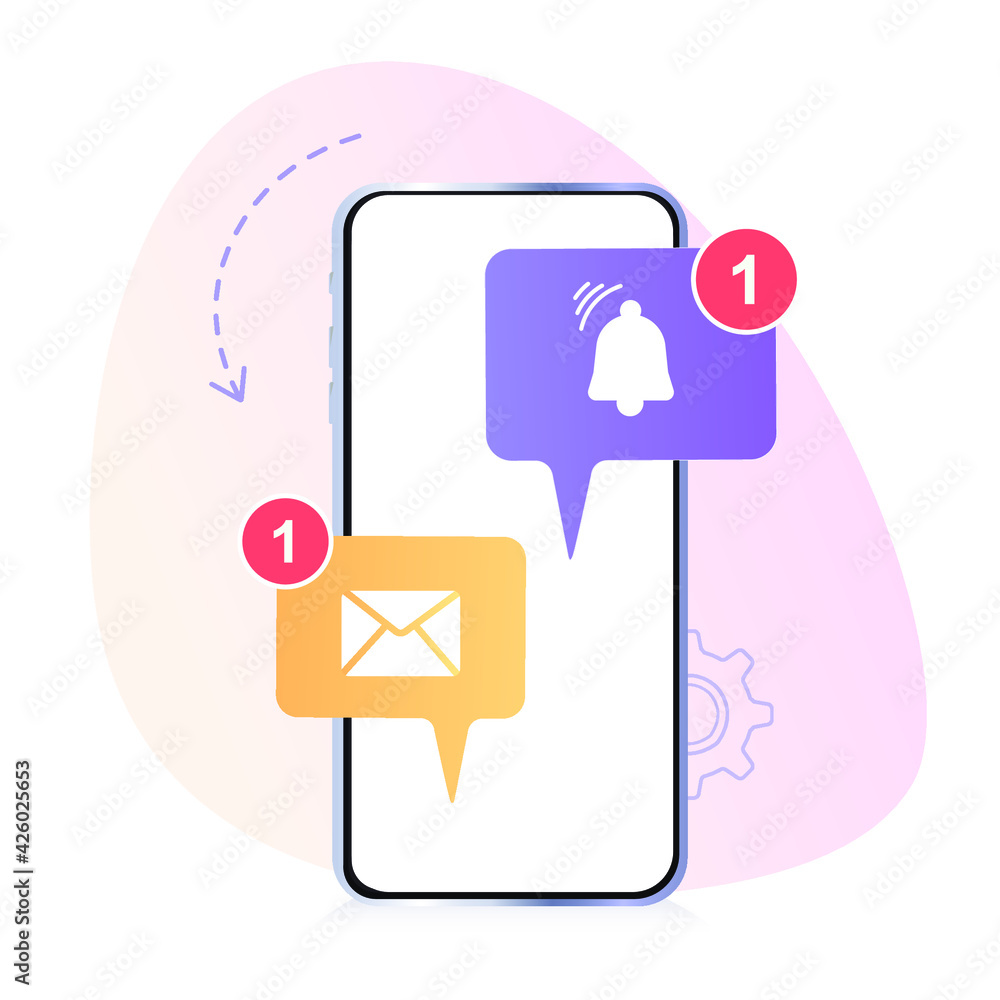 Aufkleber unread email notification. new message on the phone screen. design vector illustration. buttons on t