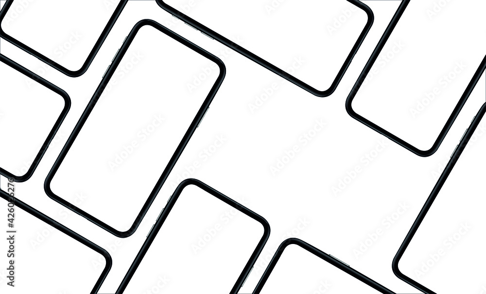 Fototapete smartphone mockup isometric perspective device model. modern template for infographics or presentati