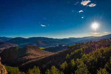Sunshine over the hills in Belogradchik, Bulgaria 