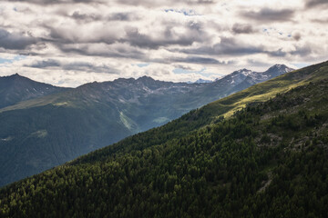 Fototapeta premium Scenic view of mountains during a beautiful day in Trentino