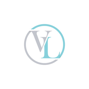 VL V L letter logo design. Initial letter VL linked circle