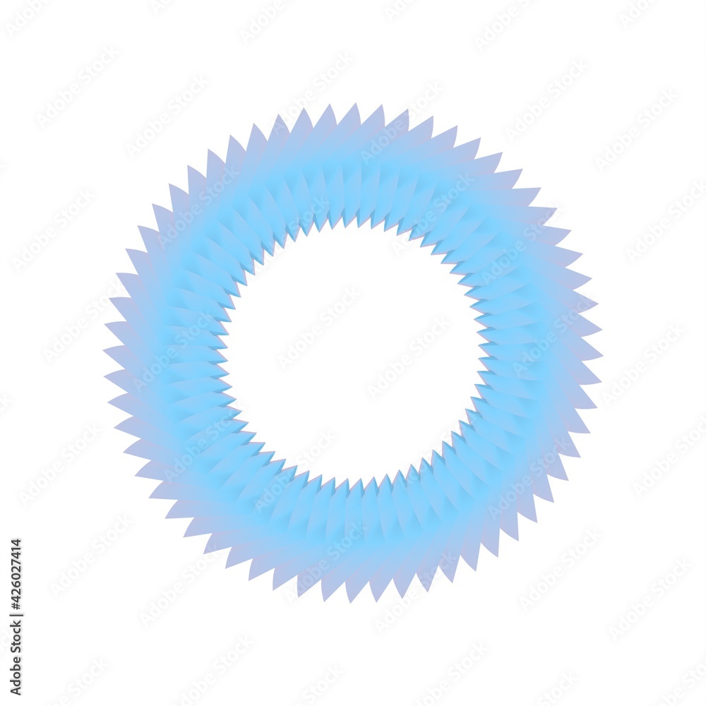 Poster blue-pink pattern in the form of a circle on a white background. 3d rendering illustration. decor. c