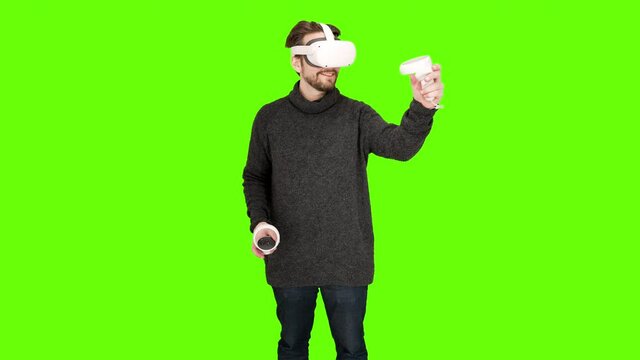 Virtual reality VR augmented mixed training painting oculus quest 2 brush strokes green screen chroma key alpha new technology high fidelity immersive experiences experience exciting time happy funny